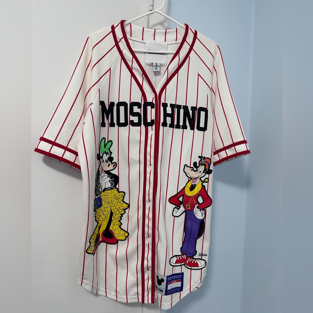 Moschino/H&M Disney collab - White and Red Striped Goofy Jersey